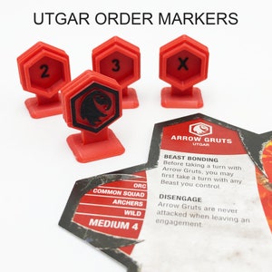 UTGAR Order Markers having 1, 2, 3, X markings, markers to track your characters move sequence image 1