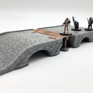 Stone Bridge system for miniature gaming, scale model, modular bridge, diorama scenery, scatter terrain, role playing games, RPG, miniatures