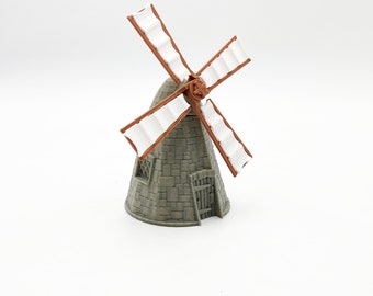 Stone Windmill for miniature gaming, scatter terrain, fairy garden, model train scenery, miniature diorama&#39;s, great gift for your gamer