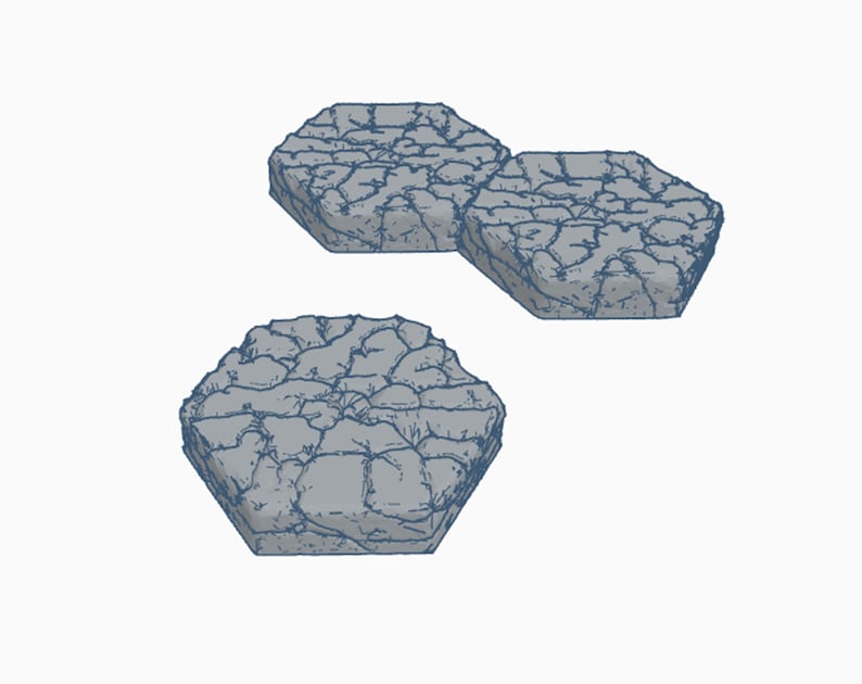 Item Tile File Dungeon Tiles STL Files - Hyground Hex Crowns, Terrain for Miniature ...