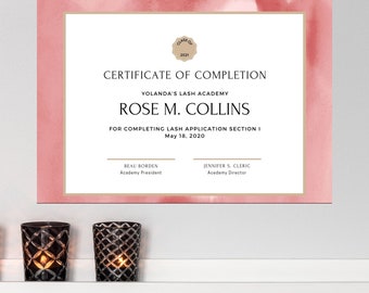 Certificate of Completion Nails/ Lashes Course/Editable Template/Nails Course Certificate/Wig Class Certificate/Course Certificate Canva
