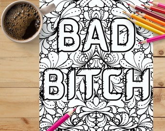 Swearing Coloring Page, Sweary Coloring Book. Swear Word Coloring Page, Digital Download, Printable, Size A4, Black and White