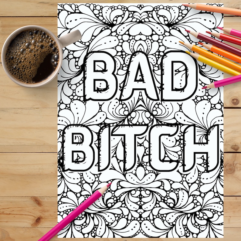 Swearing Coloring Page, Sweary Coloring Book. Swear Word Coloring Page