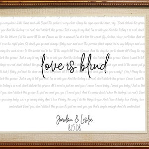 Couples Gift, Song Lyrics Wall Art, Custom Printable Song, Personalized Anniversary Gift, First Dance Wedding Song, Custom Music Poster