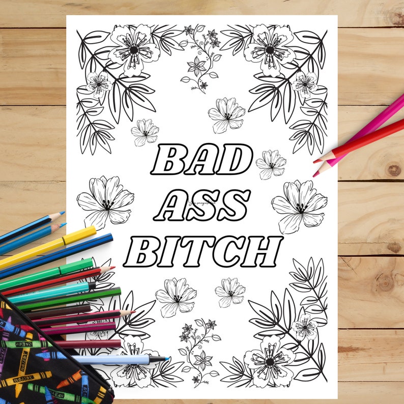 Swearing Coloring Page, Sweary Coloring Book, Swear Word Coloring Page