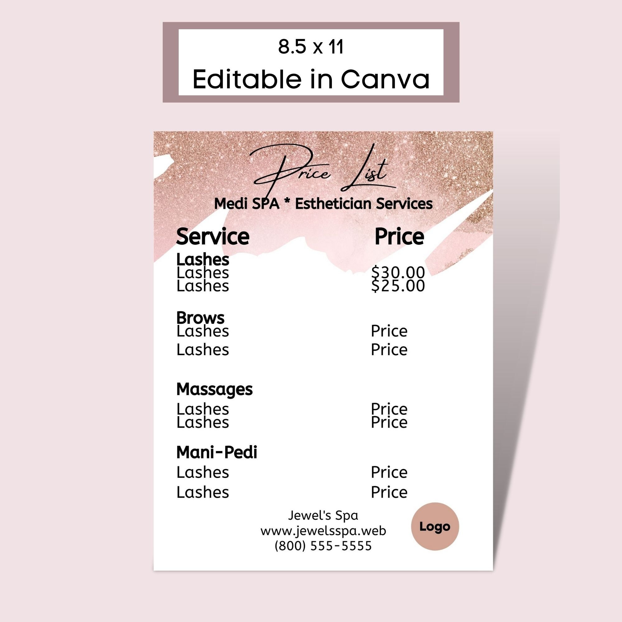 Esthetician Price List Template Esthetician Price List Template