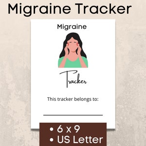 Migraine Tracker Printable,  Migraine Journal, Migraine Log, Migraine Logbook, Symptom Tracker, Printable Pain Diary, Headache Journal