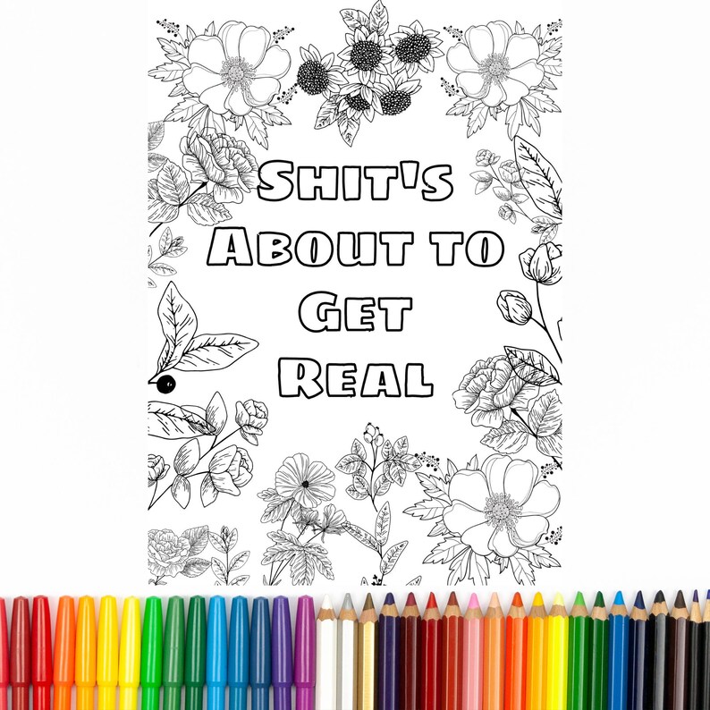 Swearing Coloring Page, Sweary Coloring Book. Swear Word Coloring Page