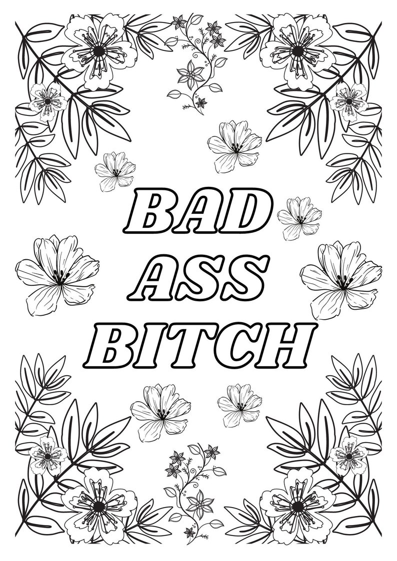 Swearing Coloring Page, Sweary Coloring Book, Swear Word Coloring Page