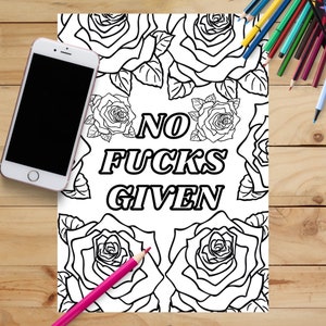 Swearing Coloring Page | Sweary Coloring Page | Adult Coloring Book | Cuss Words Printable Instant Download Colouring Page | A4 PDF Print