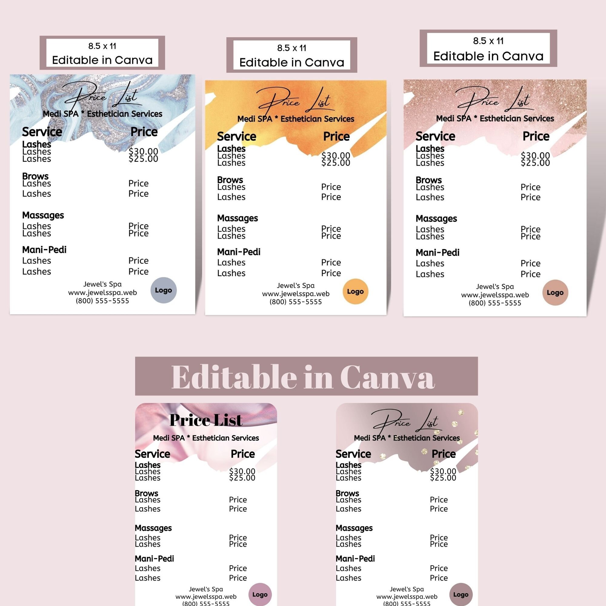 esthetician-price-list-template