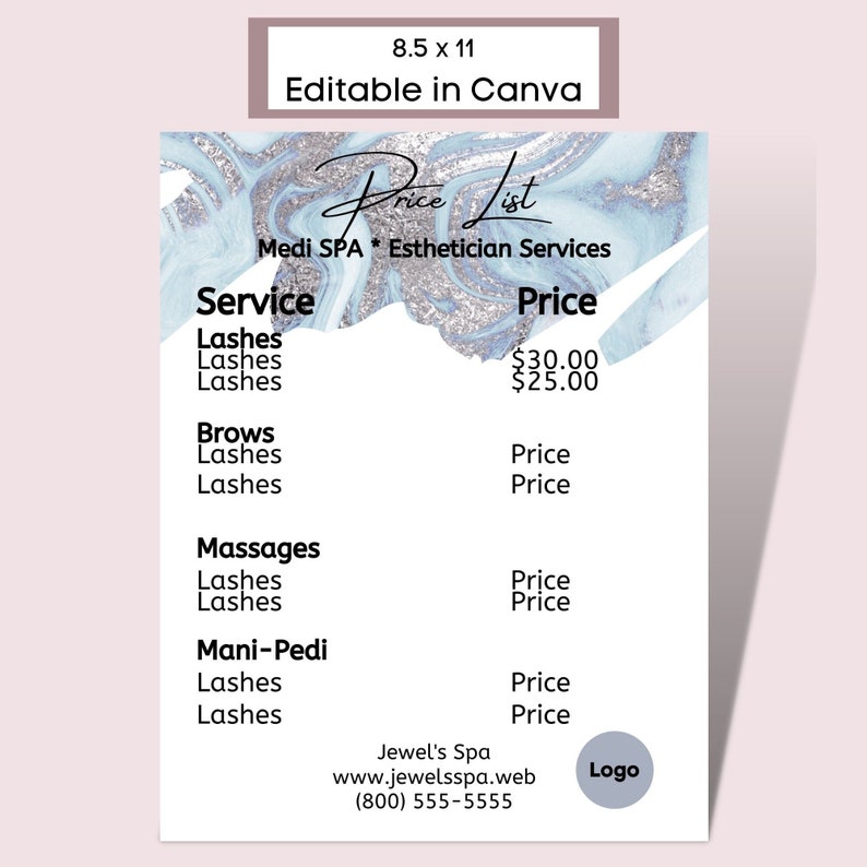 esthetician-price-list-template-spa-price-list-template-etsy-italia