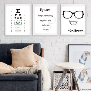Bearbeitbares personalisiertes lustiges Augenarzt-Geschenk | Augenheilkunde Kunst|Druckbare Wandkunst|Doktor Büro Dekor|Minimalistischer digitaler Download Canva