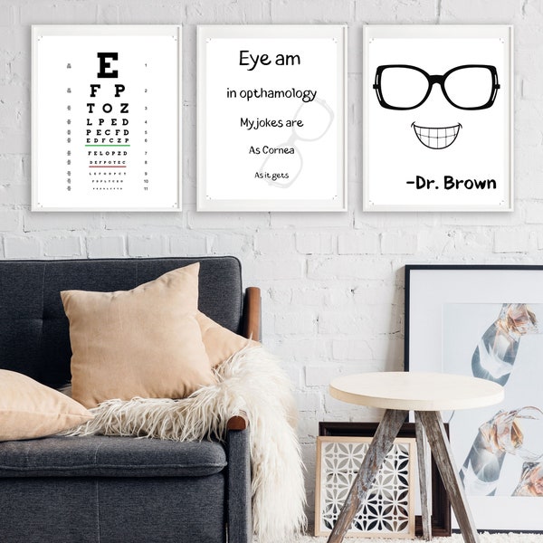 Editable Personalized Funny Ophthalmologist Gift| Ophthalmology Art|Printable Wall Art|Doctor Office Decor|Minimalist Digital Download Canva