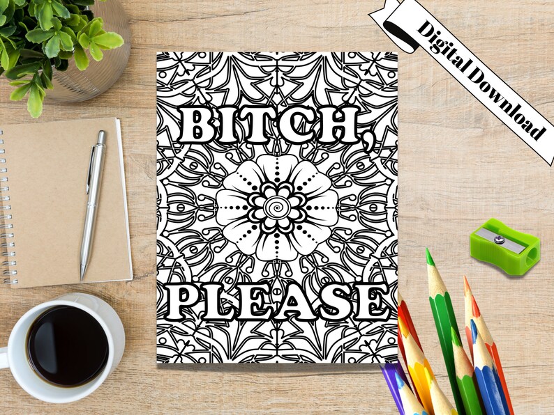 Swearing Coloring Page | Sweary Coloring Page | Adult Coloring Book