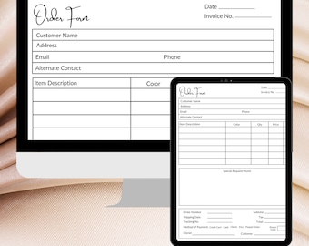 Craft Order Tracker Form Bundle | Tshirt Order Log | Order Tracking Sheet | Order Tracking Printable | Craft | DIY | Forms Editable in Canva