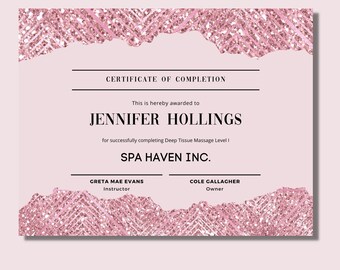 Certificate of Completion | Lash Class Course Certificate | Editable Canva Template| Contouring Certificate |Nail Certificate of Completion