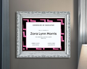 Certificate of Completion Nails| Lashes Course | Editable Template/Nails Course Certificate | Class Certificate | Wig Class Certificate Pink