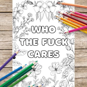 Swearing Coloring Page, Sweary Coloring Book. Swear Word Coloring Page, Digital Download, Printable, Size A4, Black and White