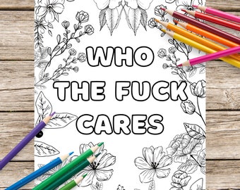 Swearing Coloring Page, Sweary Coloring Book. Swear Word Coloring Page, Digital Download, Printable, Size A4, Black and White