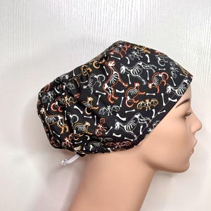 Glow in the dark animal skeleton scrub cap