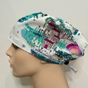 Fairytale garden scrub cap
