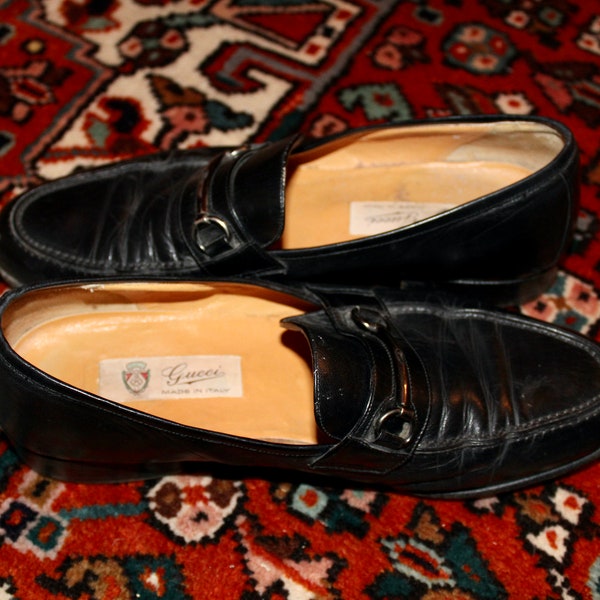 Vintage 1980s Gucci Black Loafers