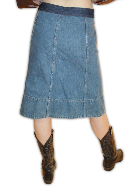 Marc Jacobs A-Line Denim Skirt W/ Circular Pockets - image 4