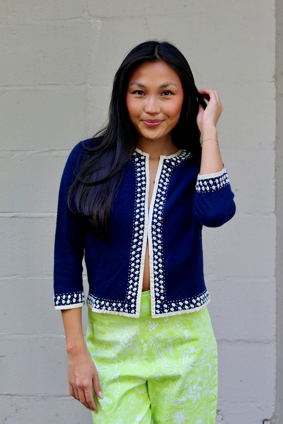 Vintage Lena Navy Blue Sweater