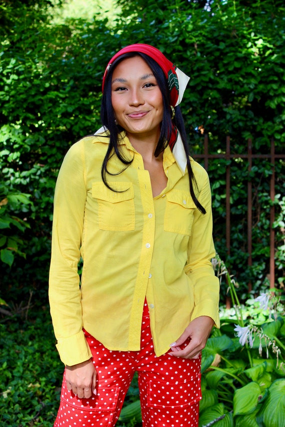 Vintage Ms Sero Shirtmakers Yellow Blouse