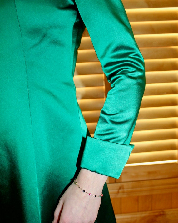 Small Malcolm Star 1960s Green and White Dress main image 1