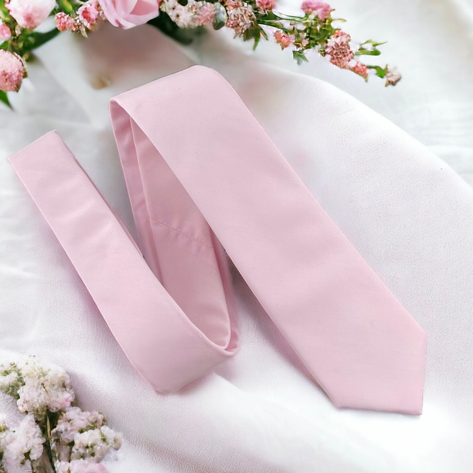 Set Cravatta Uomo Con Ricamo Rosa - Include Fazzoletto E Fermacravatta In Scatola Regalo - Foto 12