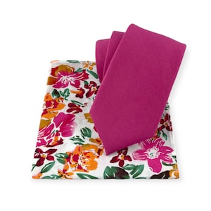Herrset med slips och blommig näsduk i djup fuchsia, vår- och sommarfärgad tropisk destination, bröllopsfest, brudgumsstil
