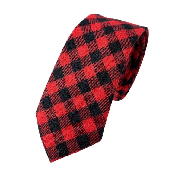 mens buffalo plaid tie
