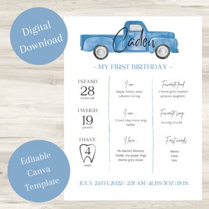 Little Blue Truck Milestone Poster | Farm Birthday Party | Little Blue Party | Milestones | DOWNLOAD