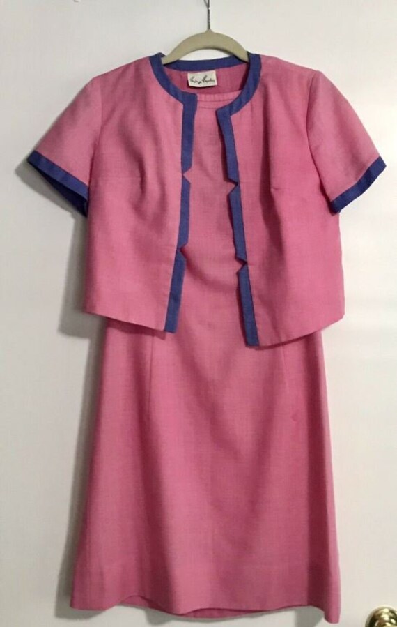 Vintage 2 piece Linen Minx Modes Pink And Purple D