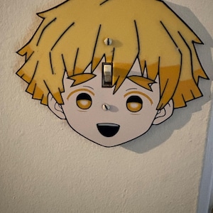 Zenitsu Demon Slayer  3D printed light switch plate home decoration anime handmade electrical switch accessory smooth  plastic