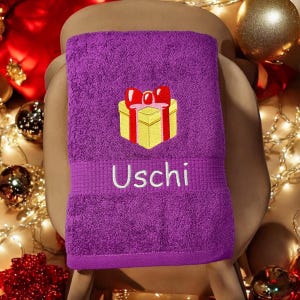 Gift towel with name, bath towel, guest towel, sauna towel, beautiful colors