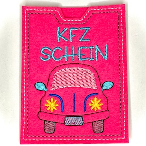 Grappige autohoes van geborduurd vilt, cadeau voor een nieuwe auto of rijbewijs