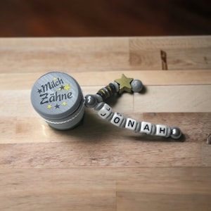 Milk tooth tin with name gift for children