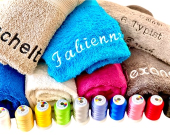 Towel embroidered with name, shower towel, guest towel, sauna towel, 4 sizes and beautiful colors