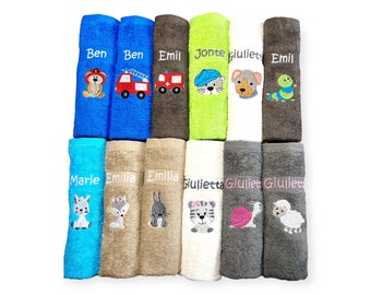 Children&#39;s towel with name and motif 30 x 50 cm Kita Kindergarten or for on the go