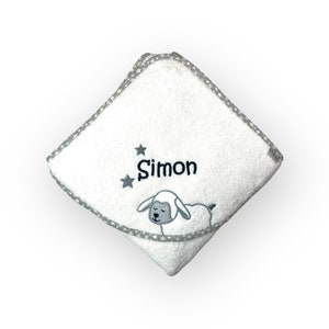 Hooded towel and play wash mitt with name, Sterntaler, Emmi, Mabel, Stanley Stanley Schaf