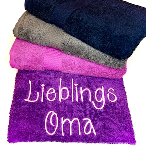 Bath towel 70 x 140 cm embroidered with your desired name or saying, various colors