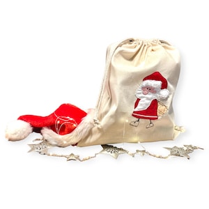 St. Nicholas or Santa Claus bag/sack with enough space for gifts, embroidered with or without a name