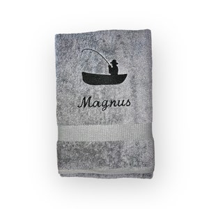 Angler towel with name, shower towel, guest towel, sauna towel, beautiful colors