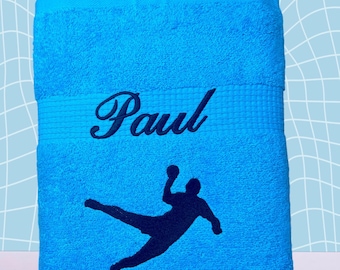 Handballer Handtuch mit Name, Duschtuch, Gästehandtuch, Saunahandtuch, schöne Farben