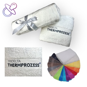 Club or company logo on towel, bath towel, guest towel, sauna towel, 4 sizes and beautiful colors