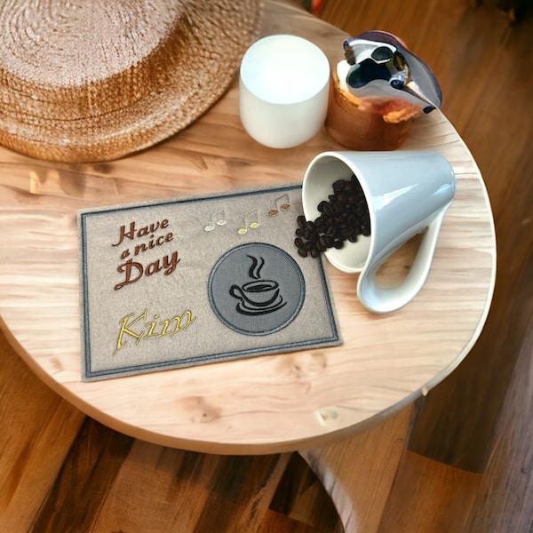 Tassenuntersetzer für Kaffee kleines Geschenk zur Kaffeeeinladung Mug rug Kaffeeteppich