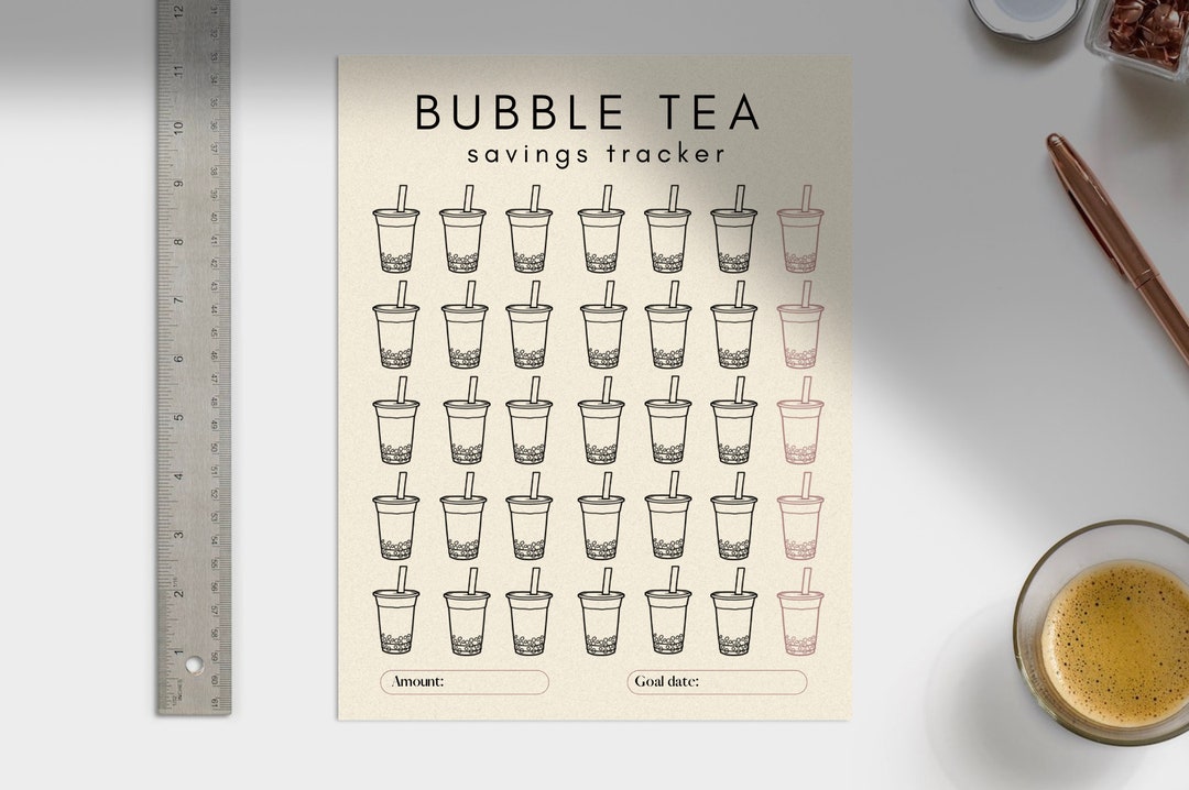 Bubble Tea Savings Tracker - Etsy